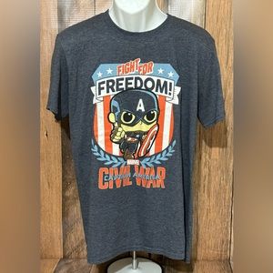 pop Marvel captain America T-shirt Gray Size Medium